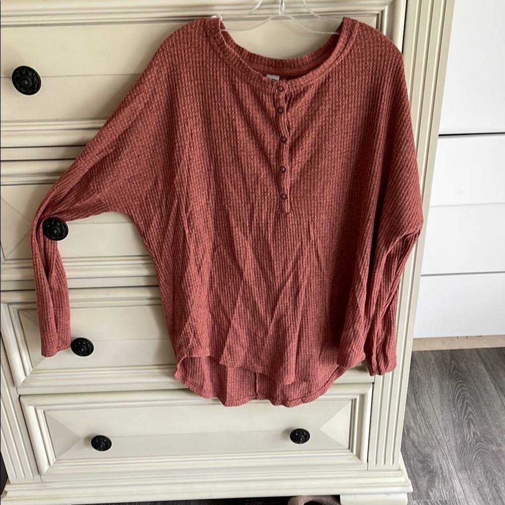 Old Navy Pink 3/4 Sleeve Polo Blouse
